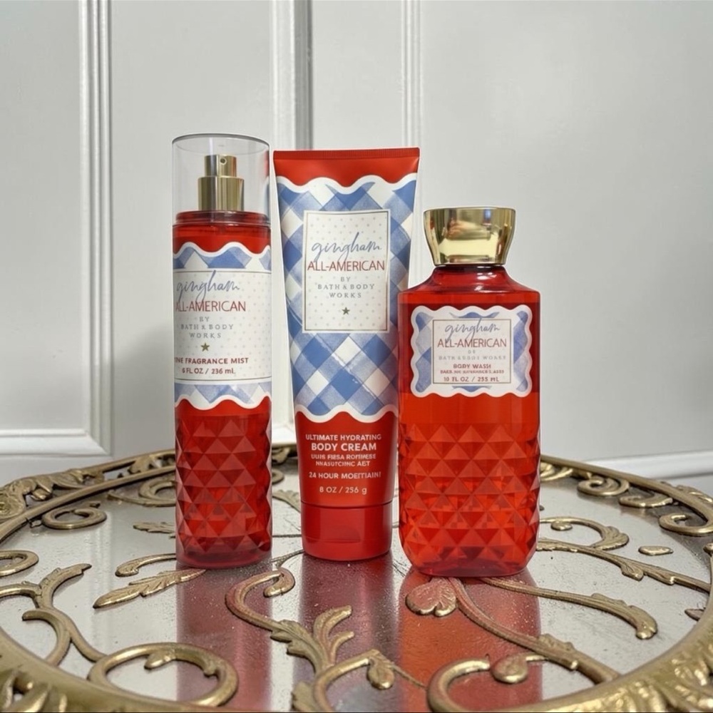 Bath & Body Works Gingham All-American Bath Set - Red & Blue